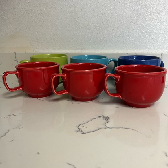 SOLD Fiestaware And Omniware MIX Combo of 6 Total Jumbo Soup / Chili Mugs - Picture 3 of 3